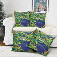 Brazil Football Pillow Cover 2026 Vamos Brasil Marble Pattern - Wonder Print Shop