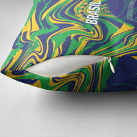 Brazil Football Pillow Cover 2026 Vamos Brasil Marble Pattern - Wonder Print Shop
