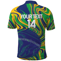 Brazil Football Custom Polo Shirt 2026 Vamos Brasil Marble Pattern - Wonder Print Shop