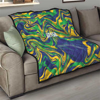 Brazil Football Quilt 2026 Vamos Brasil Marble Pattern - Wonder Print Shop