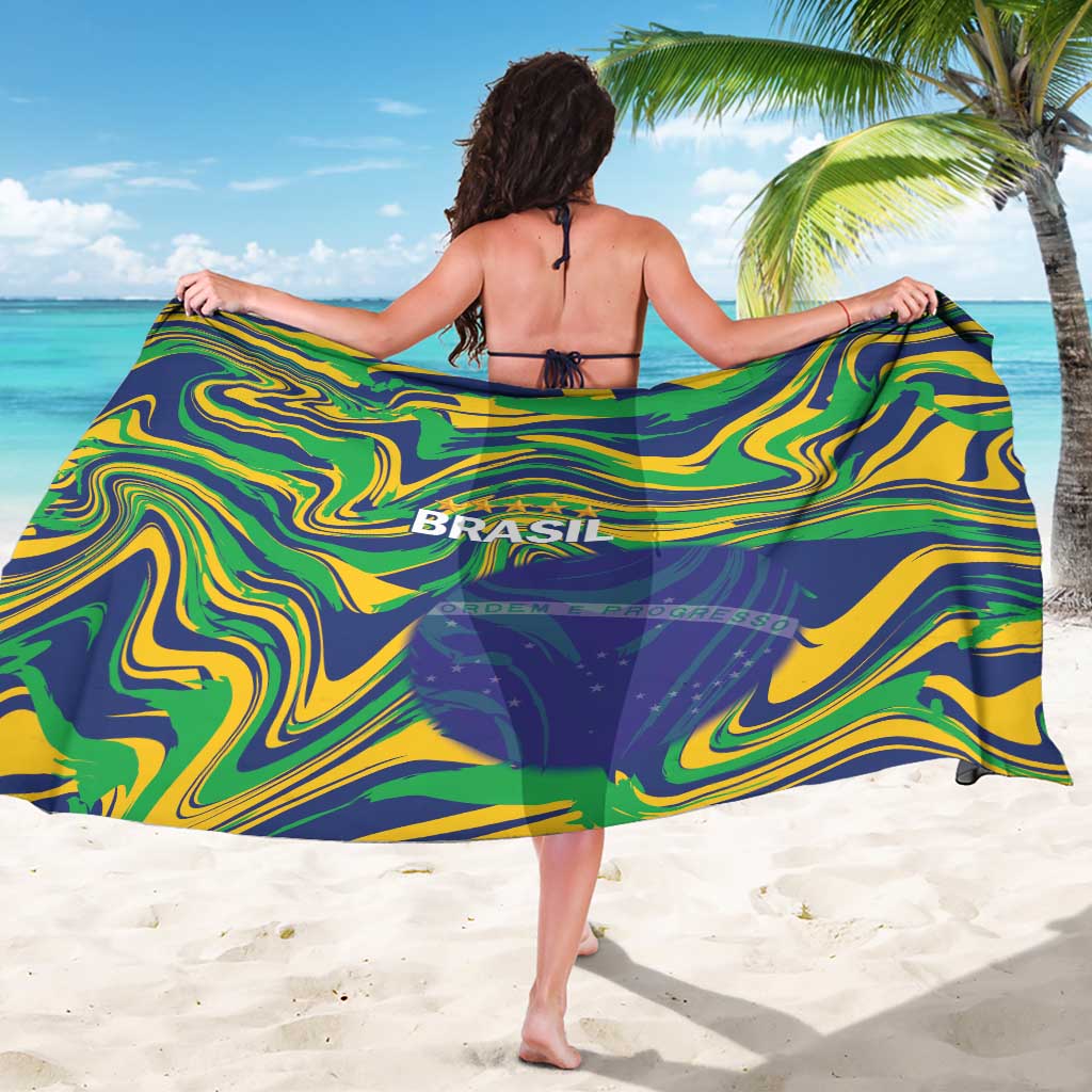 Brazil Football Sarong 2026 Vamos Brasil Marble Pattern - Wonder Print Shop