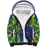 Brazil Football Custom Sherpa Hoodie 2026 Vamos Brasil Marble Pattern - Wonder Print Shop