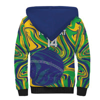 Brazil Football Custom Sherpa Hoodie 2026 Vamos Brasil Marble Pattern - Wonder Print Shop