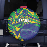 Brazil Football Spare Tire Cover 2026 Vamos Brasil Marble Pattern - Wonder Print Shop