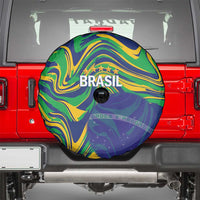 Brazil Football Spare Tire Cover 2026 Vamos Brasil Marble Pattern - Wonder Print Shop
