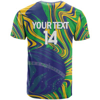 Brazil Football Custom T Shirt 2026 Vamos Brasil Marble Pattern - Wonder Print Shop