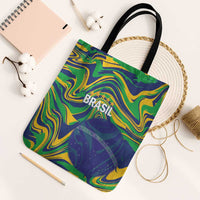 Brazil Football Tote Bag 2026 Vamos Brasil Marble Pattern - Wonder Print Shop
