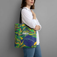 Brazil Football Tote Bag 2026 Vamos Brasil Marble Pattern - Wonder Print Shop