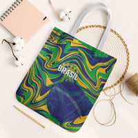Brazil Football Tote Bag 2026 Vamos Brasil Marble Pattern - Wonder Print Shop