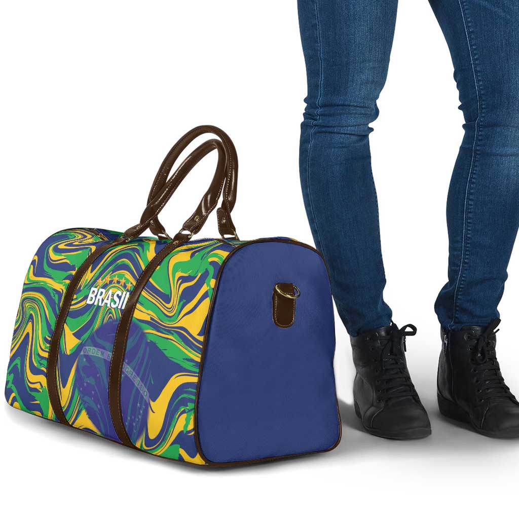Brazil Football Travel Bag 2026 Vamos Brasil Marble Pattern - Wonder Print Shop