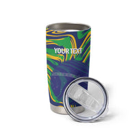 Brazil Football Custom Tumbler Cup 2026 Vamos Brasil Marble Pattern - Wonder Print Shop