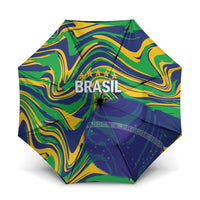 Brazil Football Umbrella 2026 Vamos Brasil Marble Pattern - Wonder Print Shop