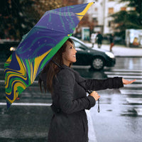 Brazil Football Umbrella 2026 Vamos Brasil Marble Pattern - Wonder Print Shop