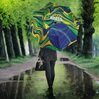 Brazil Football Umbrella 2026 Vamos Brasil Marble Pattern - Wonder Print Shop