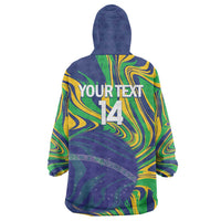 Brazil Football Custom Wearable Blanket Hoodie 2026 Vamos Brasil Marble Pattern - Wonder Print Shop