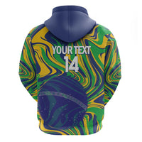 Brazil Football Custom Zip Hoodie 2026 Vamos Brasil Marble Pattern - Wonder Print Shop