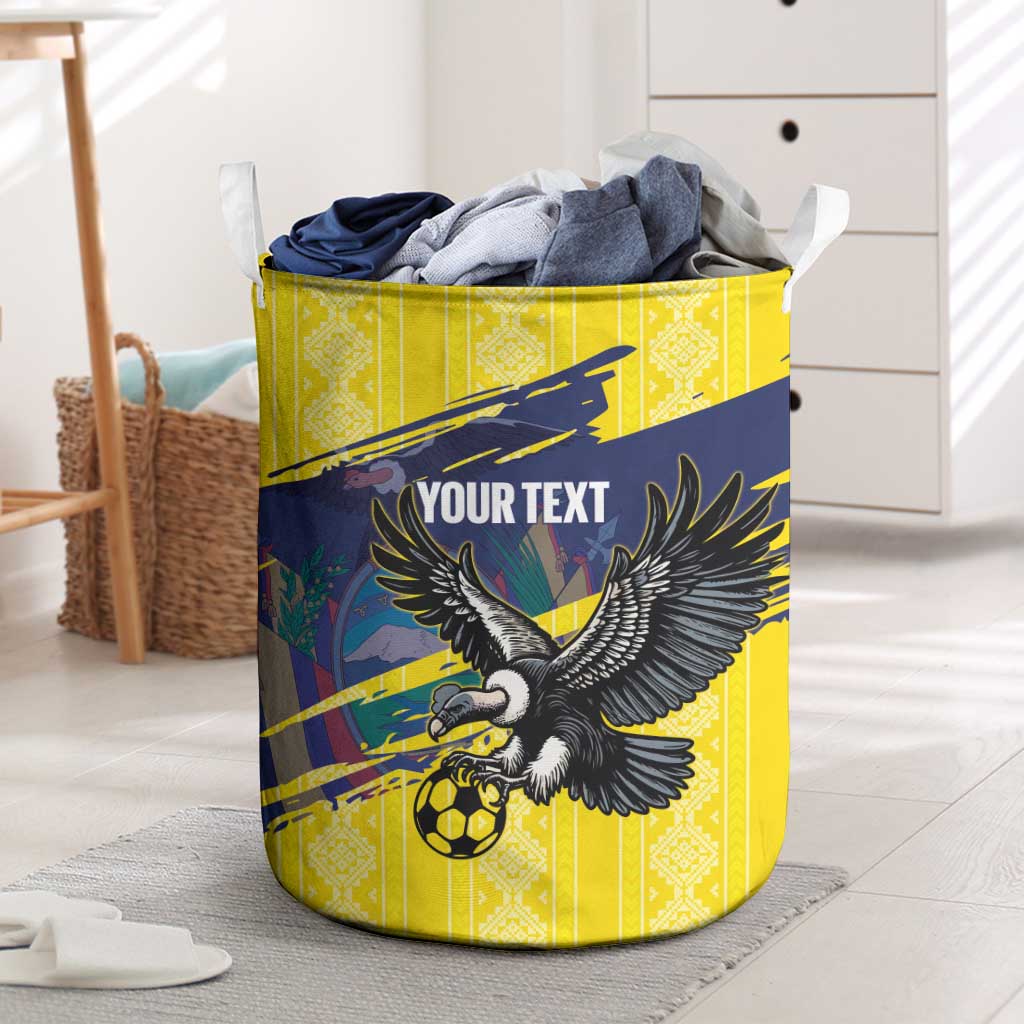 Ecuador Football Custom Laundry Basket 2026 Vamos La Tri Yellow South America Pattern - Wonder Print Shop