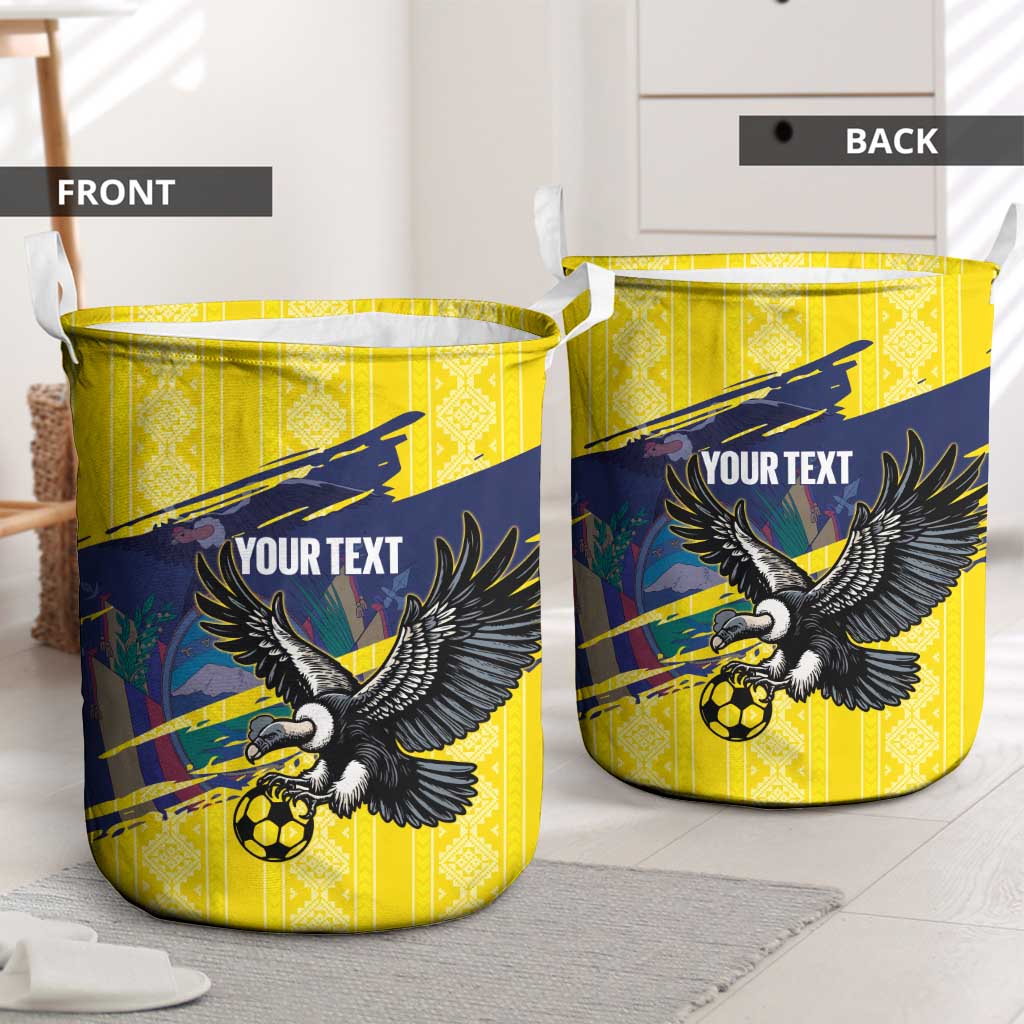 Ecuador Football Custom Laundry Basket 2026 Vamos La Tri Yellow South America Pattern - Wonder Print Shop