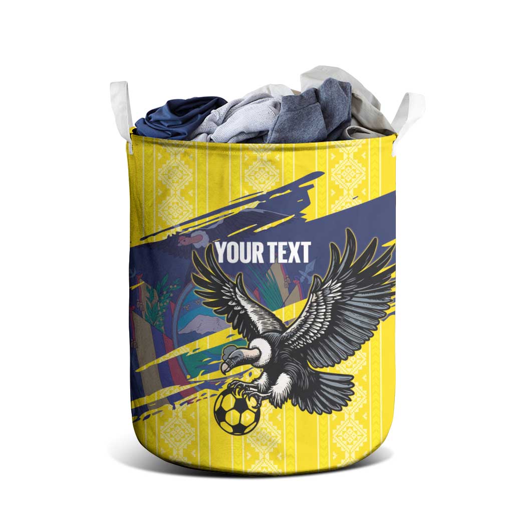 Ecuador Football Custom Laundry Basket 2026 Vamos La Tri Yellow South America Pattern - Wonder Print Shop