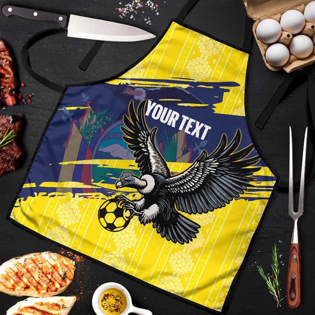 Ecuador Football Custom Apron 2026 Vamos La Tri Yellow South America Pattern - Wonder Print Shop
