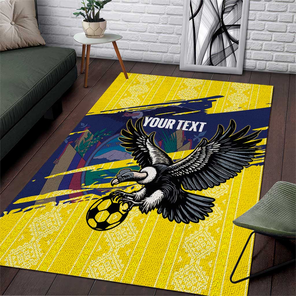 Ecuador Football Custom Area Rug 2026 Vamos La Tri Yellow South America Pattern - Wonder Print Shop