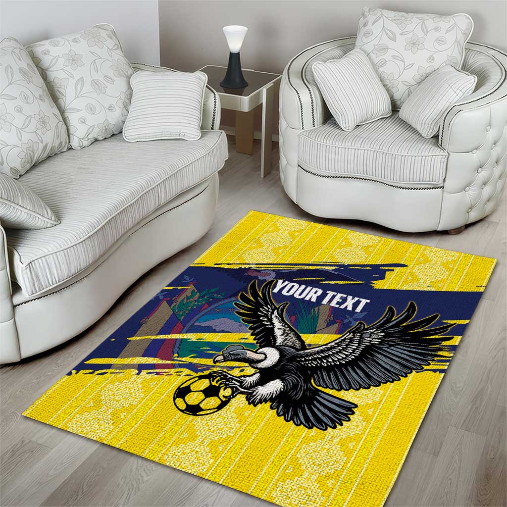 Ecuador Football Custom Area Rug 2026 Vamos La Tri Yellow South America Pattern - Wonder Print Shop