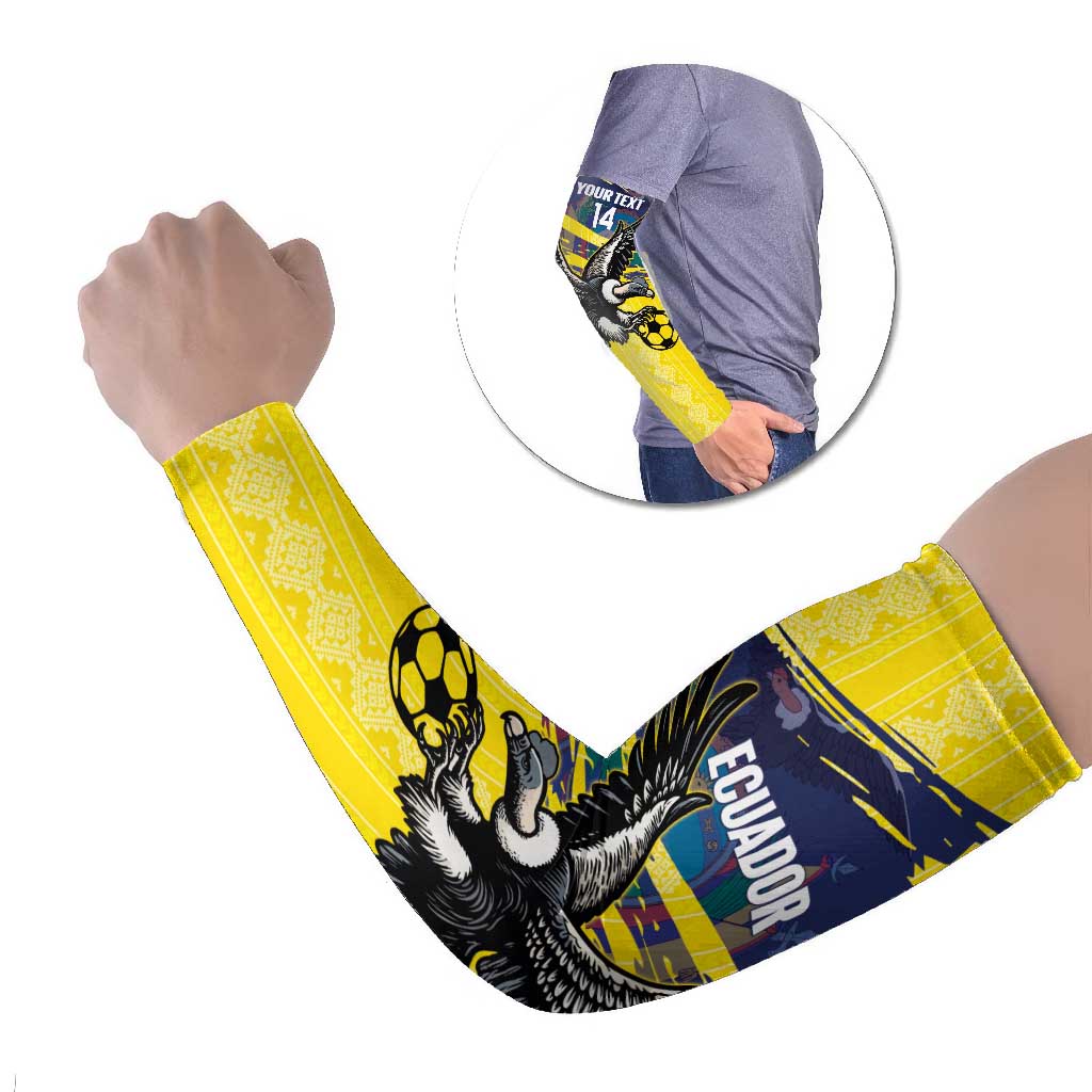Ecuador Football Custom Arm Sleeves 2026 Vamos La Tri Yellow South America Pattern - Wonder Print Shop