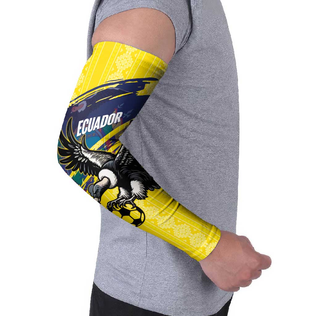 Ecuador Football Custom Arm Sleeves 2026 Vamos La Tri Yellow South America Pattern - Wonder Print Shop