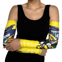 Ecuador Football Custom Arm Sleeves 2026 Vamos La Tri Yellow South America Pattern - Wonder Print Shop