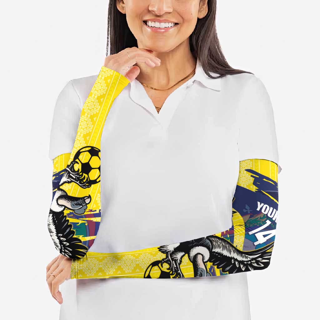 Ecuador Football Custom Arm Sleeves 2026 Vamos La Tri Yellow South America Pattern - Wonder Print Shop