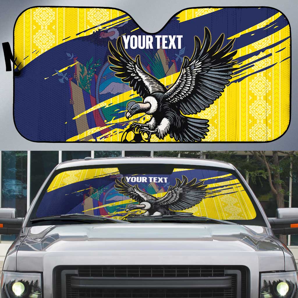 Ecuador Football Custom Auto Sun Shade 2026 Vamos La Tri Yellow South America Pattern - Wonder Print Shop