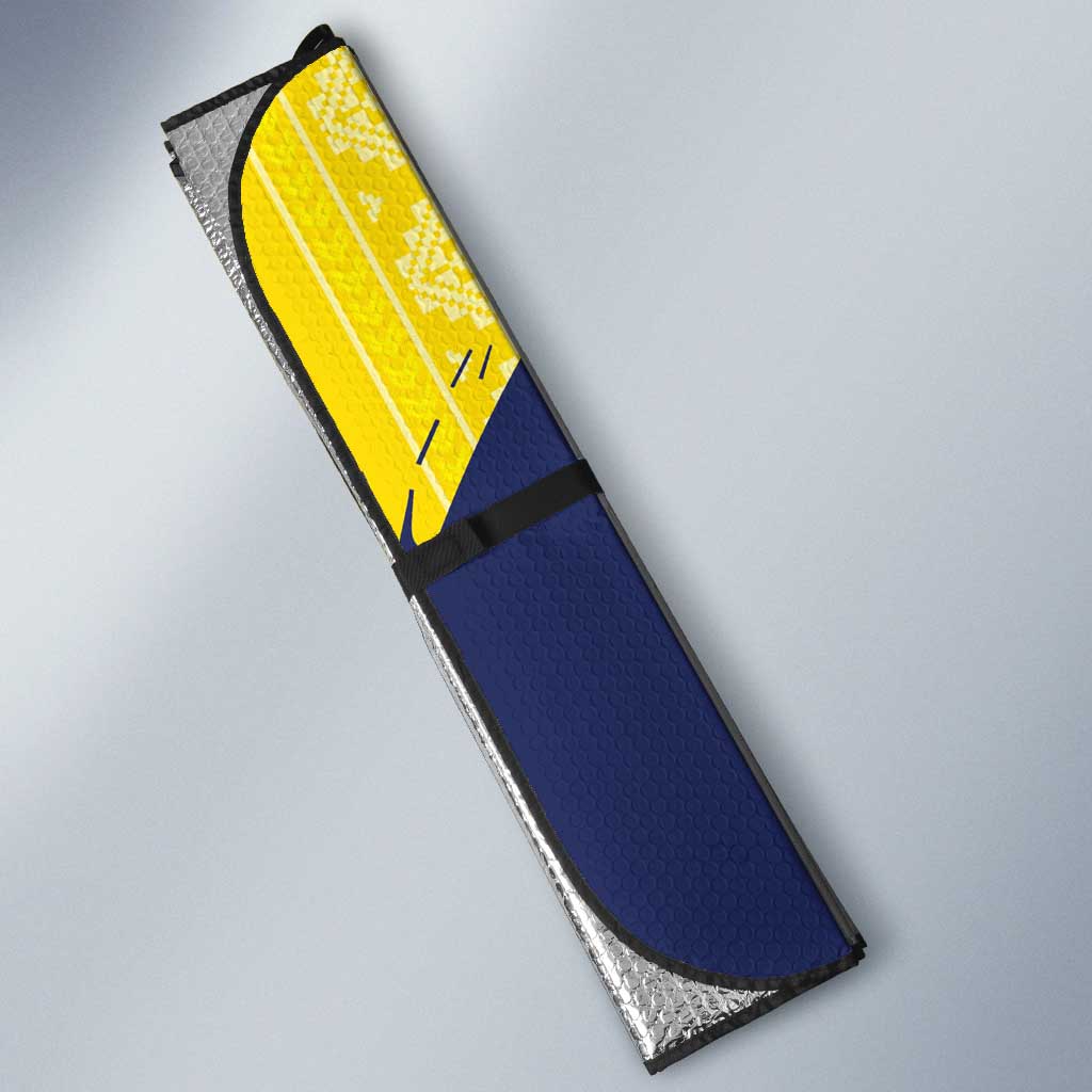 Ecuador Football Custom Auto Sun Shade 2026 Vamos La Tri Yellow South America Pattern - Wonder Print Shop