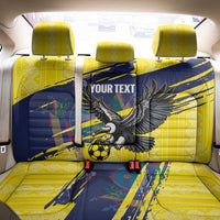 Ecuador Football Custom Back Car Seat Cover 2026 Vamos La Tri Yellow South America Pattern - Wonder Print Shop