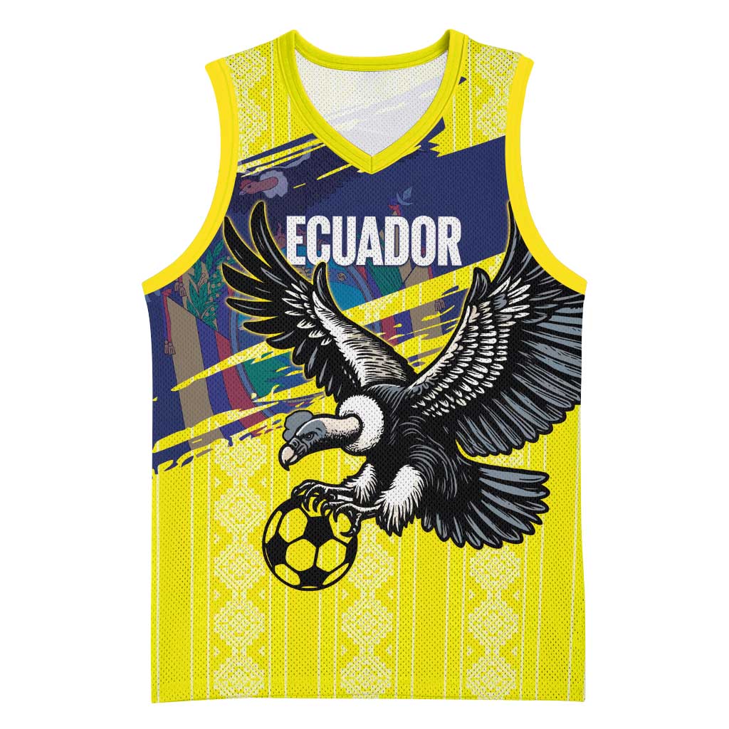 Ecuador Football Custom Basketball Jersey 2026 Vamos La Tri Yellow South America Pattern - Wonder Print Shop