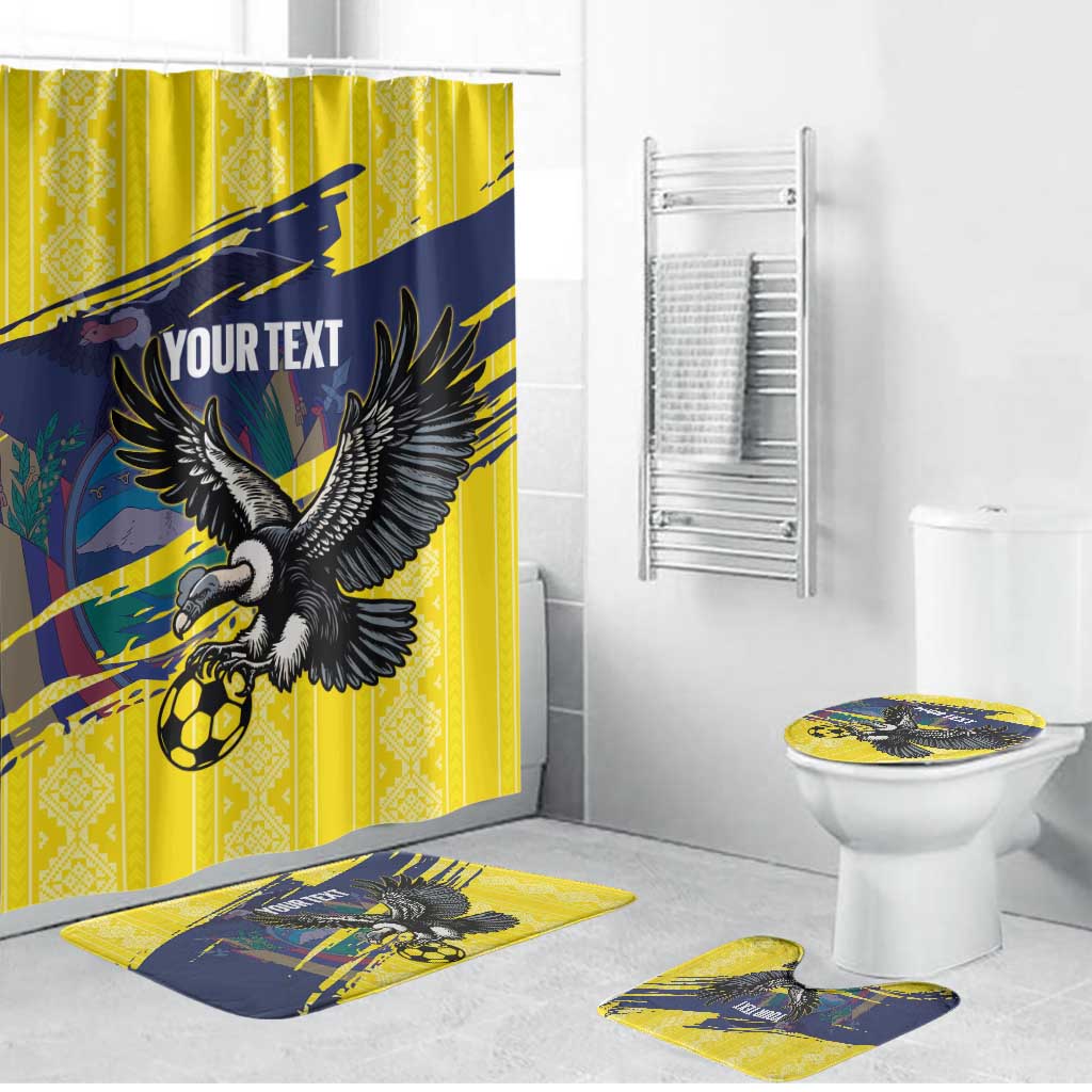 Ecuador Football Custom Bathroom Set 2026 Vamos La Tri Yellow South America Pattern - Wonder Print Shop