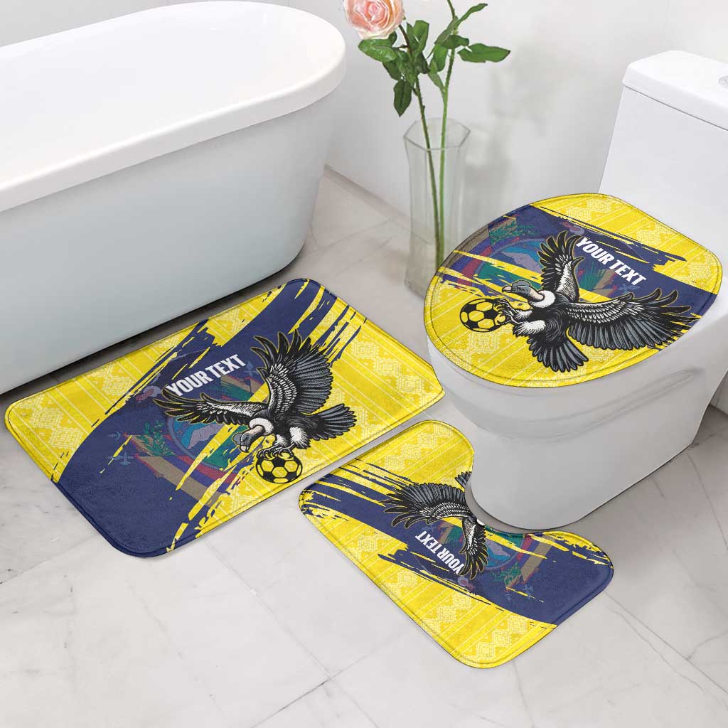 Ecuador Football Custom Bathroom Set 2026 Vamos La Tri Yellow South America Pattern - Wonder Print Shop