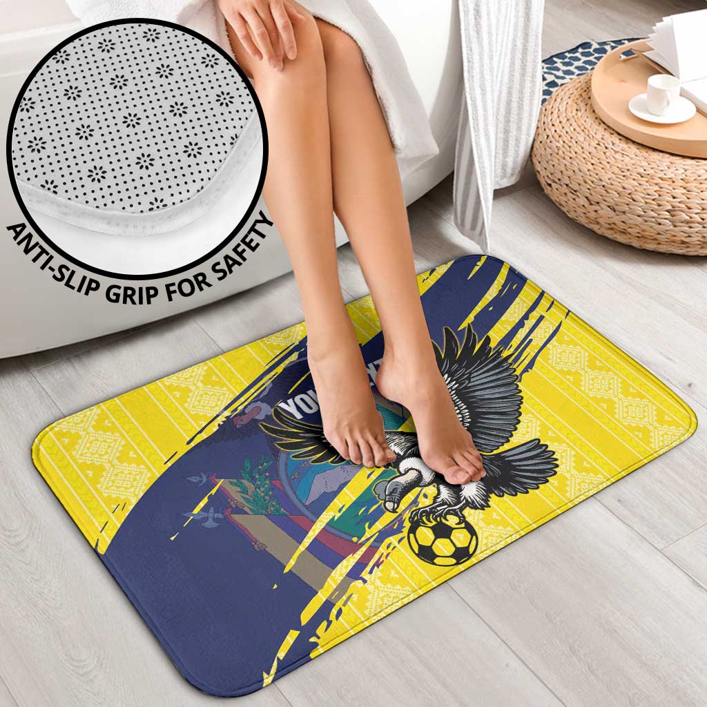 Ecuador Football Custom Bathroom Set 2026 Vamos La Tri Yellow South America Pattern - Wonder Print Shop
