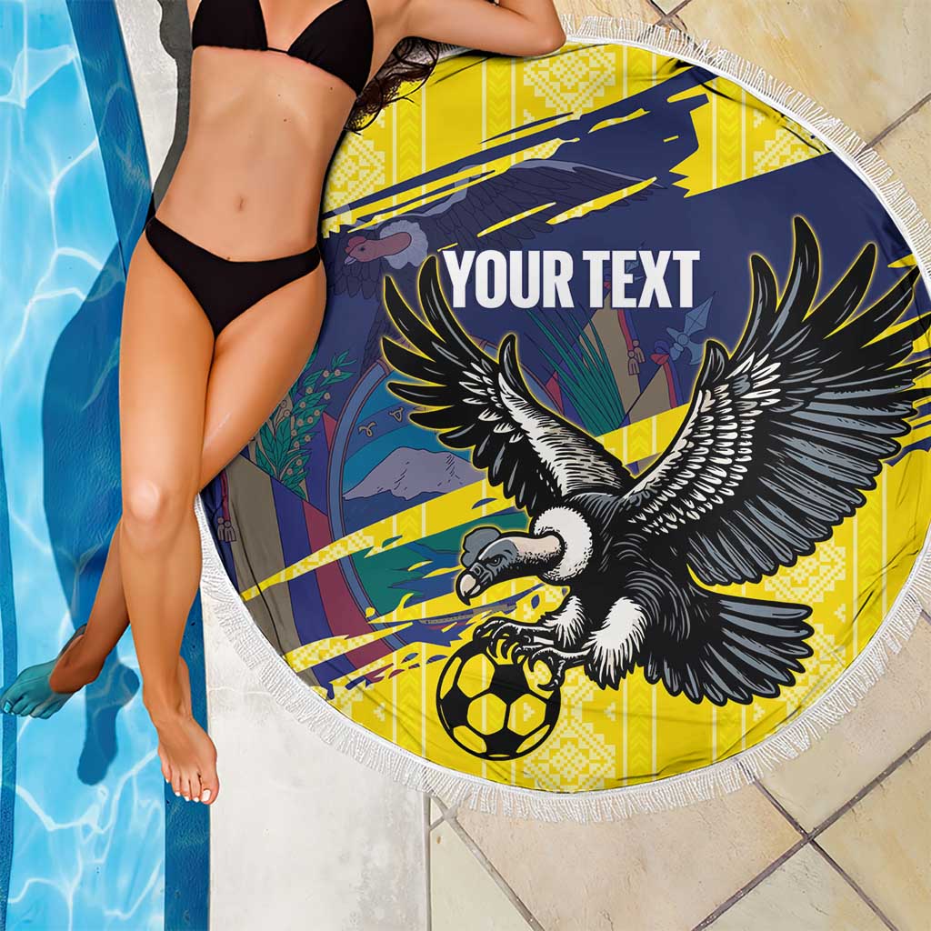 Ecuador Football Custom Beach Blanket 2026 Vamos La Tri Yellow South America Pattern - Wonder Print Shop