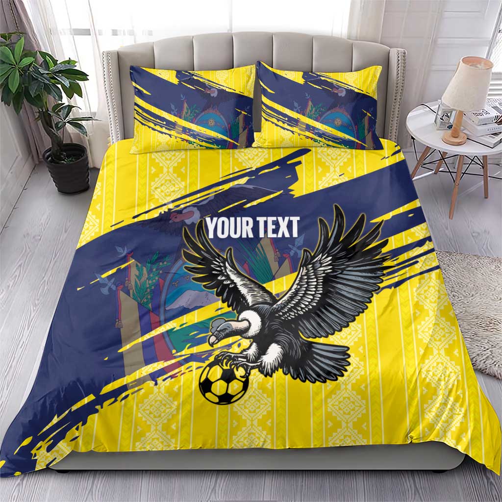 Ecuador Football Custom Bedding Set 2026 Vamos La Tri Yellow South America Pattern - Wonder Print Shop