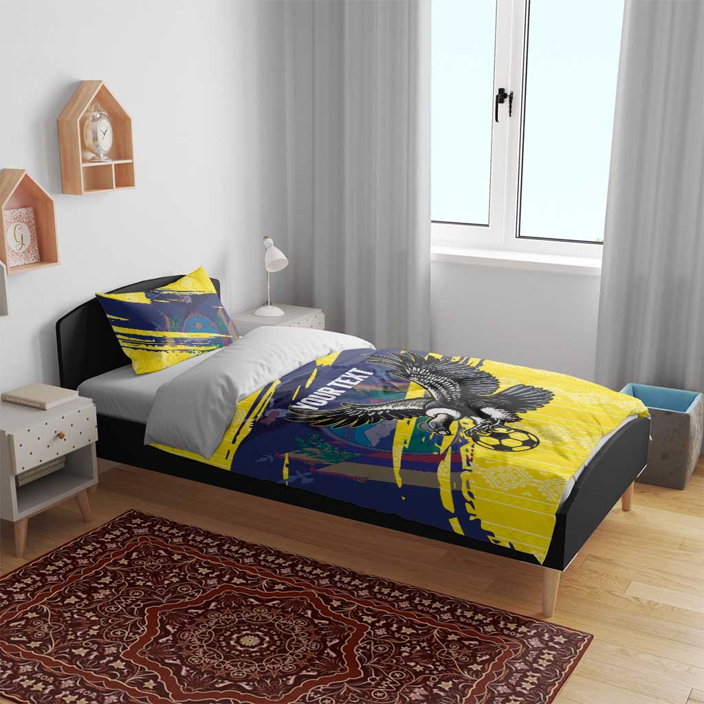 Ecuador Football Custom Bedding Set 2026 Vamos La Tri Yellow South America Pattern - Wonder Print Shop