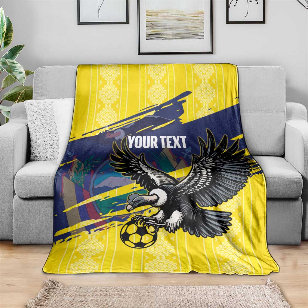 Ecuador Football Custom Blanket 2026 Vamos La Tri Yellow South America Pattern - Wonder Print Shop