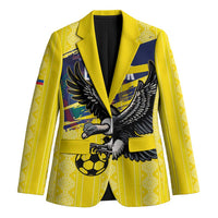 Ecuador Football Custom Blazer 2026 Vamos La Tri Yellow South America Pattern - Wonder Print Shop
