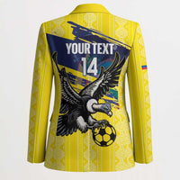 Ecuador Football Custom Blazer 2026 Vamos La Tri Yellow South America Pattern - Wonder Print Shop