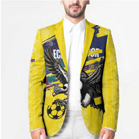 Ecuador Football Custom Blazer 2026 Vamos La Tri Yellow South America Pattern - Wonder Print Shop