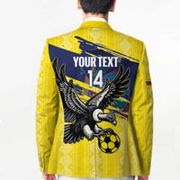Ecuador Football Custom Blazer 2026 Vamos La Tri Yellow South America Pattern - Wonder Print Shop