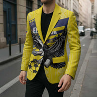 Ecuador Football Custom Blazer 2026 Vamos La Tri Yellow South America Pattern - Wonder Print Shop