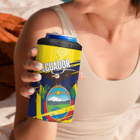 Ecuador Football Custom 4 in 1 Can Cooler Tumbler 2026 Vamos La Tri Yellow South America Pattern - Wonder Print Shop