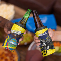 Ecuador Football Custom 4 in 1 Can Cooler Tumbler 2026 Vamos La Tri Yellow South America Pattern - Wonder Print Shop