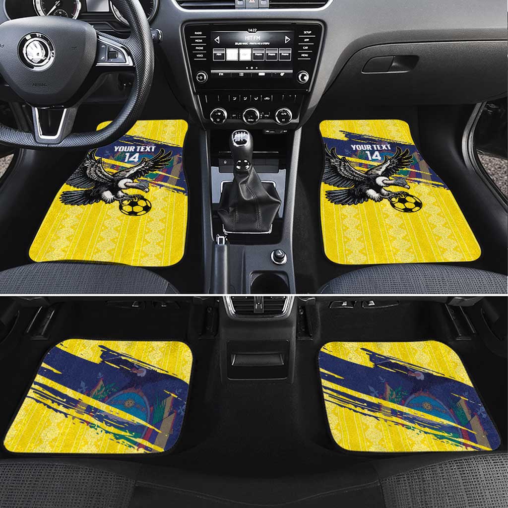 Ecuador Football Custom Car Mats 2026 Vamos La Tri Yellow South America Pattern - Wonder Print Shop