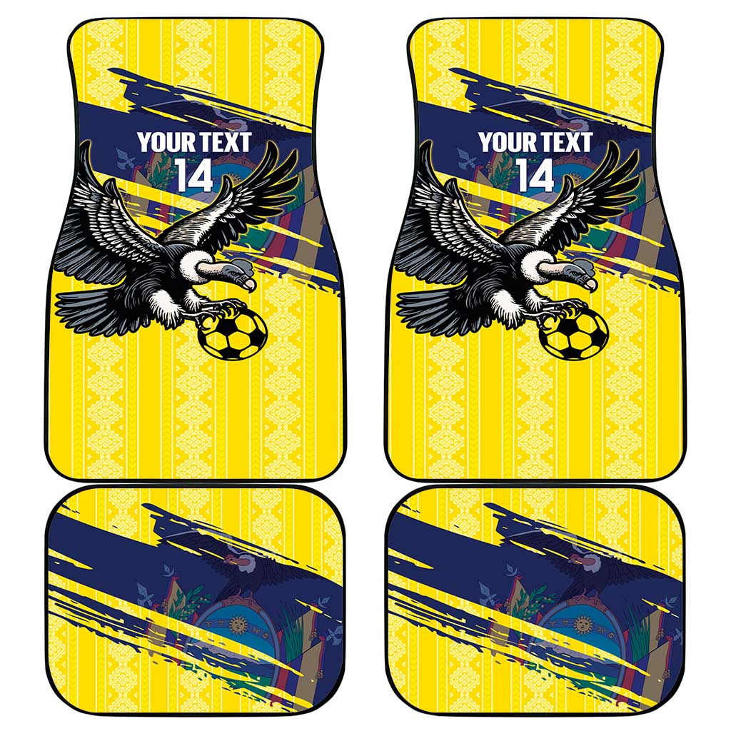 Ecuador Football Custom Car Mats 2026 Vamos La Tri Yellow South America Pattern - Wonder Print Shop
